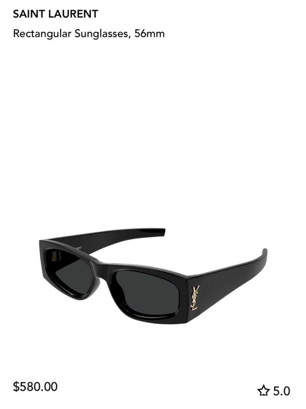 Unisex Saint Laurent Black Thick-Frame Logo Sunglasses - Picture 3 of 8